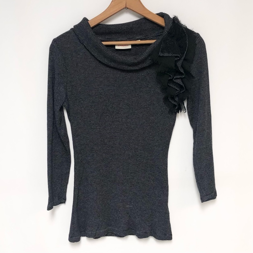 Anthropologie Deletta Vintage Y2K Ruffle Detail Top Sz XS - Picture 4 of 11